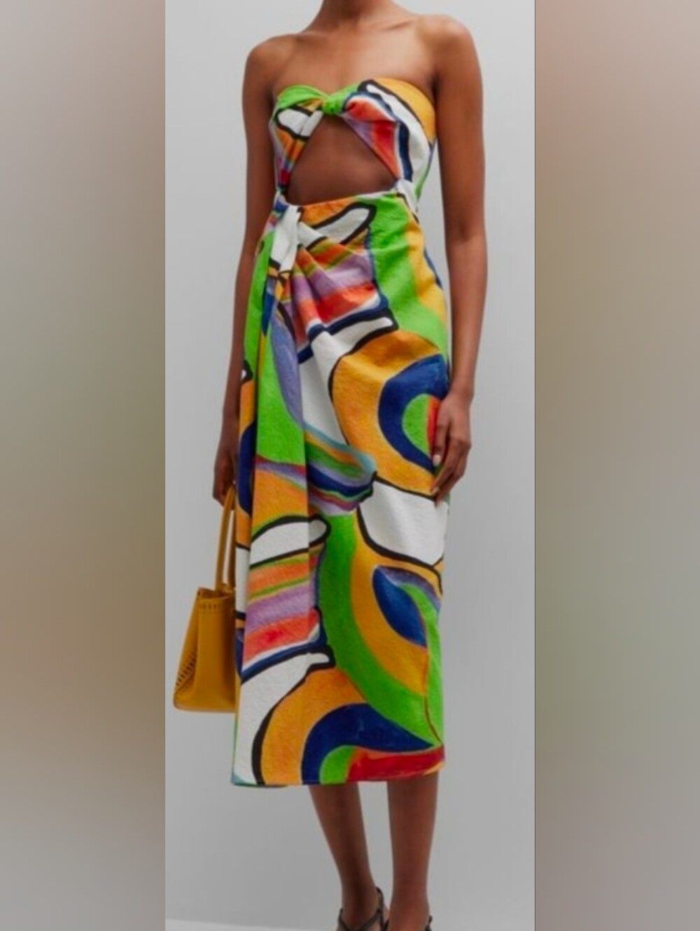NWT Mara Hoffman Samara Strapless Cutout Midi Dress Alegasia Sz 0